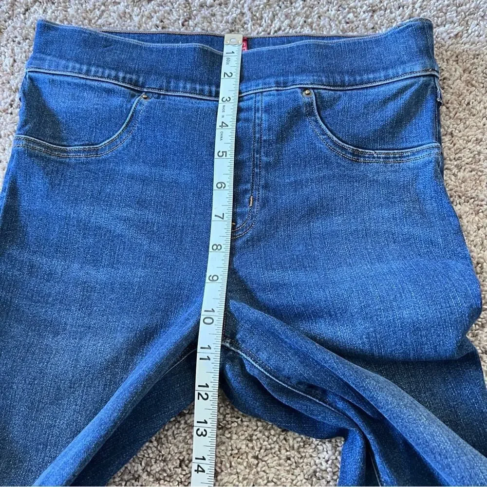 Spanx Distressed‎ Denim High Rise Elastic Waist Jeggings Stretch Slimming